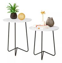 Conjunto Mesas Laterais Roma 60-50 - Industrial Branca