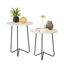 Conjunto Mesas Laterais Roma 60-50 - Industrial Off White Conjunto Mesas Laterais Roma 60-50 - Industrial Off White