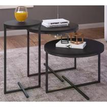 Conjunto Mesas Lateral Voip 03 Peças 24820 Linha Complemento