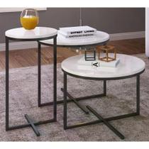 Conjunto Mesas Lateral Voip 03 Peças 24820 Linha Complemento