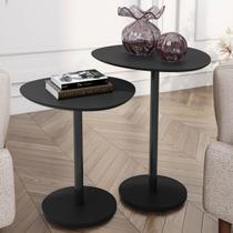 Conjunto Mesas Vitta Laterais Orgânicas Monopé 2 Unidades Mesa de Apoio e Decoração