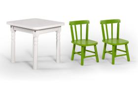 Conjunto Mesinha Infantil Branca com 2 Cadeiras Kids Verde - Straub Web Conjunto Mesinha Infantil Branca com 2 Cadeiras Kids Verde - Straub Web
