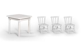Conjunto Mesinha Infantil Branca com 3 Cadeiras Kids Branca - Straub Web