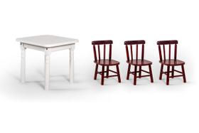 Conjunto Mesinha Infantil Branca com 3 Cadeiras Kids Imbuia - Straub Web Conjunto Mesinha Infantil Branca com 3 Cadeiras Kids Imbuia - Straub Web