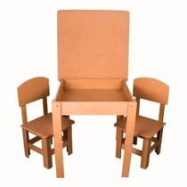 Conjunto Mesinha Infantil C/2 Cadeiras Educativa Didática - Inova Decor
