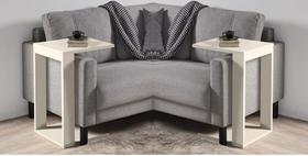 Conjunto Mesinhas Cabeceira Retangular Decor Oferta Branco