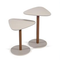 Conjunto Mezanino Organico Monopé Paris Apoio Lateral Mesa, Madeira OFF WHITE