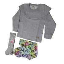 Conjunto Mia Kids Blusa + Legging + Meia Calça Infantil Conjunto Mia Kids Blusa + Legging + Meia Calça Infantil