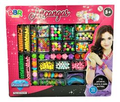 Conjunto Miçangas 431 Peças Para Pulseiras Aneis E Colares Infantil Meninas