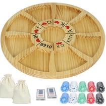 Conjunto Michigan Rummy Game Deluxe Jyquorp 50 cm com 200 fichas