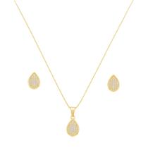 Conjunto Micro Zircônias - Banhado em ouro 18k