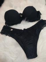 Conjunto microfibra com renda - tamanho M