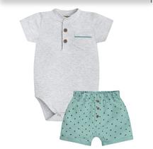 Conjunto milon body e bermudinha em tecido