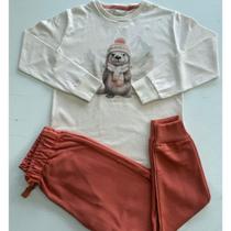 Conjunto Milon infantil Inverno Manga Longa 4ao 8 algodão tamanho:6cor:bege