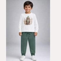 Conjunto Milon infantil Inverno Manga Longa 4ao 8 algodão tamanho:6cor:verde Conjunto Milon infantil Inverno Manga Longa 4ao 8 algodão tamanho:6cor:verde