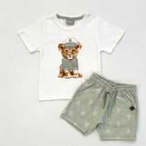 Conjunto Milon Infantil Menino Camiseta Dog Bordado E Bermuda Moletom Verão Moda Kids 2001317 Conjunto Milon Infantil Menino Camiseta Dog Bordado E Bermuda Moletom Verão Moda Kids 2001317