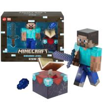 Conjunto Minecraft Steve Mesa de Encantamento Diamond Level Conjunto Minecraft Steve Mesa de Encantamento Diamond Level