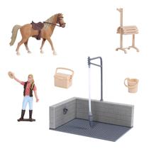 Conjunto mini animal mundo zoológico modelo figura ação brinquedo conjunto de simulação dos desenhos animados animal adorável brinquedo de plástico para crianças