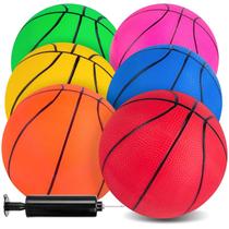 Conjunto Mini Basketball de 3 lontras com 6 unidades com bomba para crianças de 19 cm