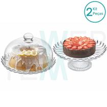 Conjunto Mini Boleira de Vidro e Mini Prato para Bolo com Pé Pétalas de Jasmin Vitazza: Suporte Para Bolo, Doces, Decoração, Mesa Posta Sustentável Conjunto Mini Boleira de Vidro e Mini Prato para Bolo com Pé Pétalas de Jasmin Vitazza: Suporte Para Bolo, Doces, Decoração, Mesa Posta Sustentável