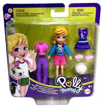 Conjunto Mini Boneca Colecionável Menina Loira Jogadora De Futebol - Com Roupas Roupinhas E Acessórios - Polly Pocket - Mattel