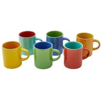 Conjunto Mini Canecas para Café Bicolor Mimo 6 Peças