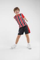Conjunto Mini Craque São Paulo Infantil Vermelho e Preto -