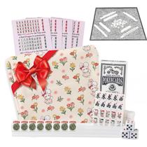 Conjunto Mini de Mahjong AlloCavi 166 Peças Floral 0,8" Conjunto Mini de Mahjong AlloCavi 166 Peças Floral 0,8"