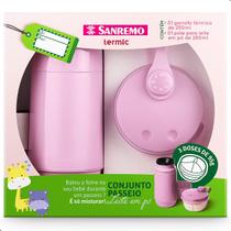 Conjunto Mini Garrafa Térmica 250ml e Pote Com 3 Divisórias Sanremo