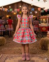Conjunto Mini Miss Junino Sertão Mágico para Crianças