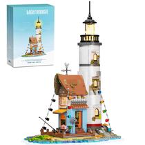 Conjunto Miniatura de Construção Farol Lodikisbay com LED 1806 Peças Conjunto Miniatura de Construção Farol Lodikisbay com LED 1806 Peças