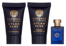 Conjunto miniatura de perfume Versace Dylan Blue Pour Homme de 3 peças