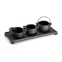 Conjunto Miniaturas 4 Peças Ferro Panela Mineira 31x14x8cm