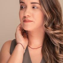 Conjunto Minimalista de Pedra Granada com Fecho de prata 925