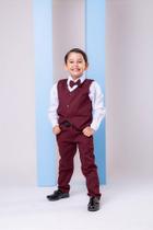 Conjunto Miss Cherry Social com Colete e Calça Marsala para Meninos Conjunto Miss Cherry Social com Colete e Calça Marsala para Meninos