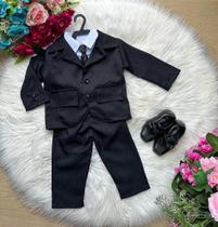 Conjunto Miss Cherry Social Terno - Blazer e Calça Listrada Matheus Preto