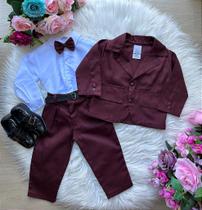 Conjunto Miss Cherry Social Terno - Blazer Marsala Completo