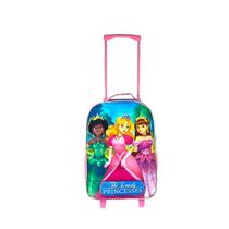 Conjunto Mochila Escolar Infantil Princesas de Rodinhas Cor:Rosa