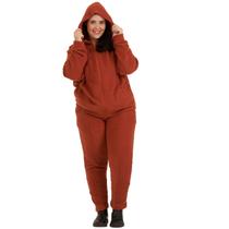 Conjunto Moda Inverno Plus Size Conjunto Feminino Plush Bouclê com Capuz 202324A Conjunto Moda Inverno Plus Size Conjunto Feminino Plush Bouclê com Capuz 202324A