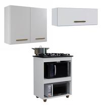 Conjunto Modulado Balcão para Cooktop 5 Bocas Aéreo 2 Portas e 1 Aéreo Basculante
