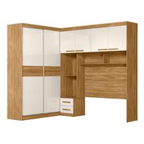 Conjunto Modulado Casal Florenca 2 Portas de Correr e 4 Portade de giro Freijo com Off White - Moval