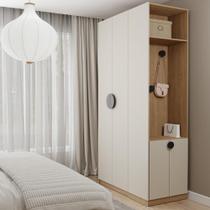 Conjunto Modulado Joy 2 Peças Nicho com 2 Gavetas e Sapateira Cabecasa Madeiramadeira Cinza Sereno/Avena