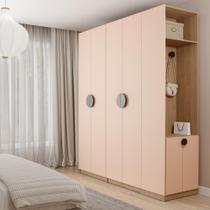 Conjunto Modulado Joy 3 Peças Cabideiros, Nicho com 2 Gavetas e Sapateira Cabecasa Madeiramadeira Salmão/Avena Conjunto Modulado Joy 3 Peças Cabideiros, Nicho com 2 Gavetas e Sapateira Cabecasa Madeiramadeira Salmão/Avena