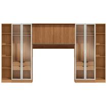 Conjunto Modulado K023 com 8 Portas Sendo 4 em Vidro e 4 Gavetas 5 Peças Kappesberg Cor Canela Off White Conjunto Modulado K023 com 8 Portas Sendo 4 em Vidro e 4 Gavetas 5 Peças Kappesberg Cor Canela Off White