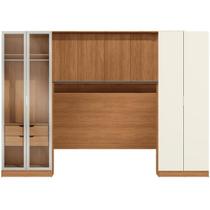 Conjunto Modulado K031 com 8 Portas Sendo 2 em Vidro e 4 Gavetas 4 Peças Kappesberg Cor Canela Off White Conjunto Modulado K031 com 8 Portas Sendo 2 em Vidro e 4 Gavetas 4 Peças Kappesberg Cor Canela Off White