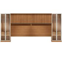 Conjunto Modulado K035 com 12 Portas Sendo 4 em Vidro e 4 Gavetas 6 Peças Kappesberg Cor Canela Off White