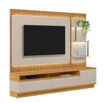 Conjunto Modular 238cm para TV com Rack + Painel + 1 Módulo Lateral São Paulo Linea Brasil - Tauari/Off White Fosco Conjunto Modular 238cm para TV com Rack + Painel + 1 Módulo Lateral São Paulo Linea Brasil - Tauari/Off White Fosco