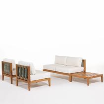 Conjunto Modular Aurora Assento Areia Mesa Centro Mel - 78439