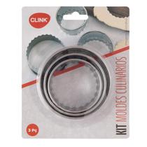 Conjunto Molde Culinario Redondo Com 3 Peças CK6158 Clink