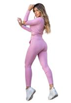 Conjunto Moletinho Blusa Calça Frio Moletom Roupas Femininas Tendencia Blogueira Top